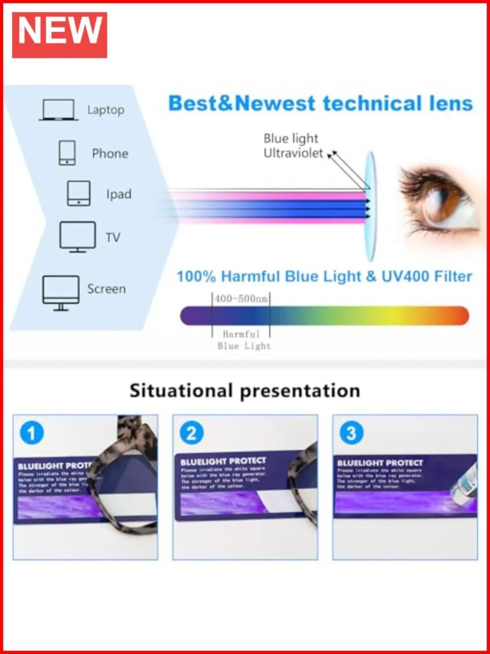 Oversized Reading Glasses for Women Blue Light Blocking 3 Pack Spring Hinge